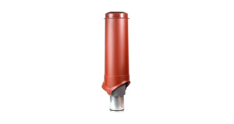 Выход вентиляции Krovent Pipe-VT 125/700 изолированный красно-коричневый